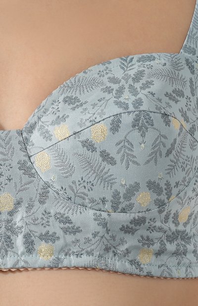 Шелковый топ-бюстье ULYANA SERGEENKO голубого цвета по цене 65500 руб., арт. TOP001SS18P, фото 5 Шелковый топ-бюстье ULYANA SERGEENKO, арт. TOP001SS18P, фото 5