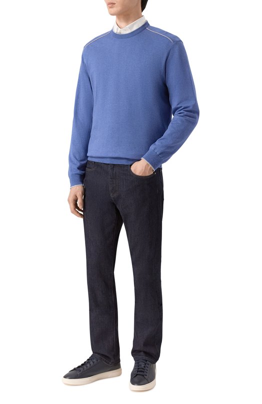 Джемпер из шелка и хлопка Paul&Shark 26411520 Синий  26411520 Фото 2