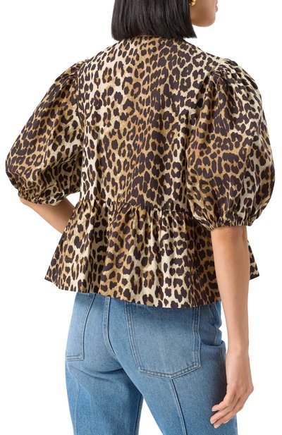 Хлопковая блузка GANNI, арт. F9116, фото 4