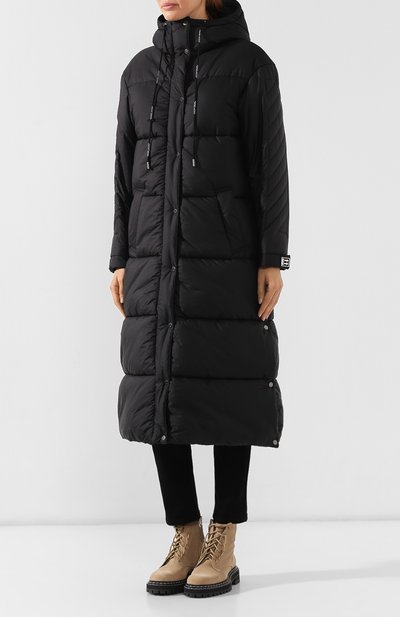 Утепленное пальто OFF-WHITE черного цвета по цене 148500 руб., арт. 0WEA175E19A390691010, фото 3 Утепленное пальто OFF-WHITE, арт. 0WEA175E19A390691010, фото 3