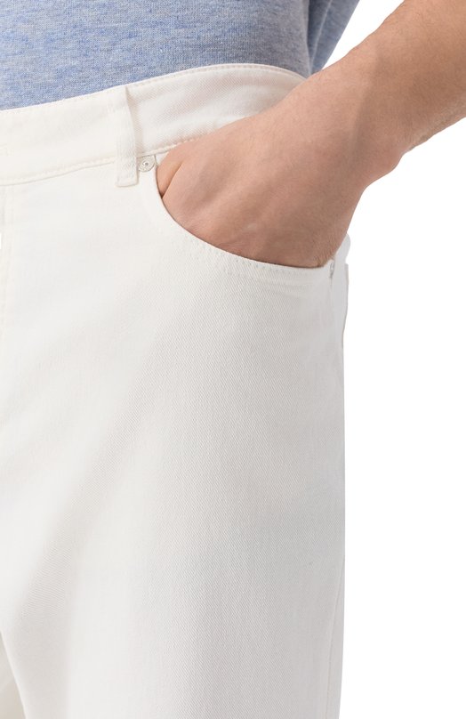 Джинсы Traditional Fit Brunello Cucinelli M277PB3210 Белый  M277PB3210 Фото 5