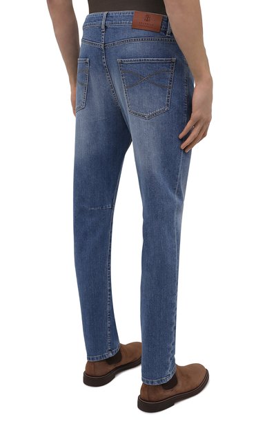 Джинсы leisure fit BRUNELLO CUCINELLI синего цвета по цене 69450 руб., арт. M283PX1290, фото 4 Джинсы leisure fit BRUNELLO CUCINELLI, арт. M283PX1290, фото 4