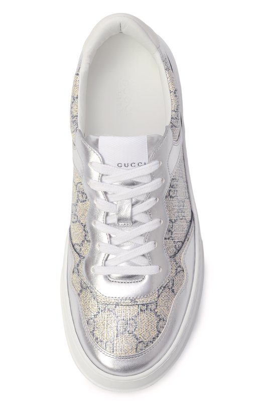 Кожаные кеды Gucci 813197/FAD2E Серебряный  813197/FAD2E Фото 6