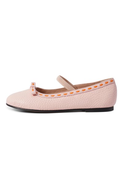 Кожаные балетки FENDI светло-розового цвета по цене 59350 руб., арт. JFR584/AY2I/32-39, фото 2 Кожаные балетки FENDI, арт. JFR584/AY2I/32-39, фото 2