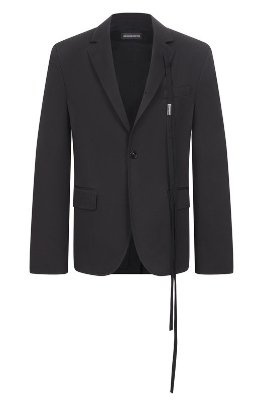 Хлопковый пиджак Ann Demeulemeester B0013732/FA709 Чёрный B0013732/FA709