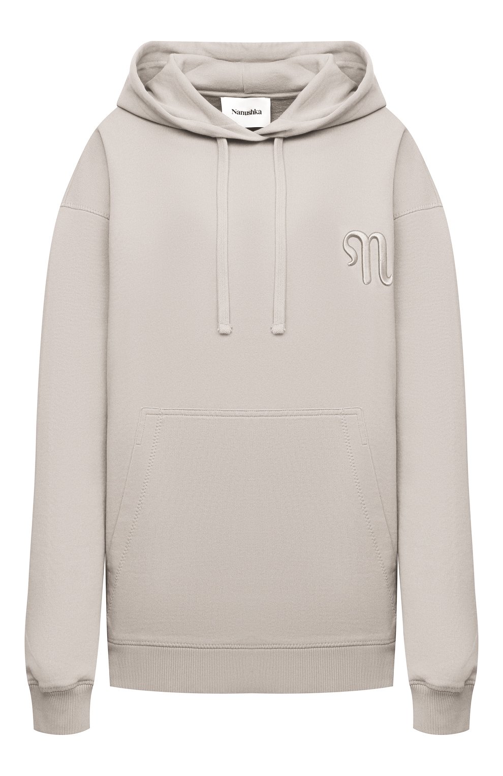 Хлопковое худи NANUSHKA серого цвета по цене 54200 руб., арт. EVER_SAGE_0RGANIC FLEECE, фото 1 Хлопковое худи NANUSHKA, арт. EVER_SAGE_0RGANIC FLEECE, фото 1