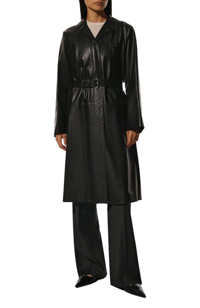 Кожаное пальто PRADA черного цвета по цене 700000 руб., арт. 56A028-08P-F0002, фото 3 Кожаное пальто PRADA, арт. 56A028-08P-F0002, фото 3