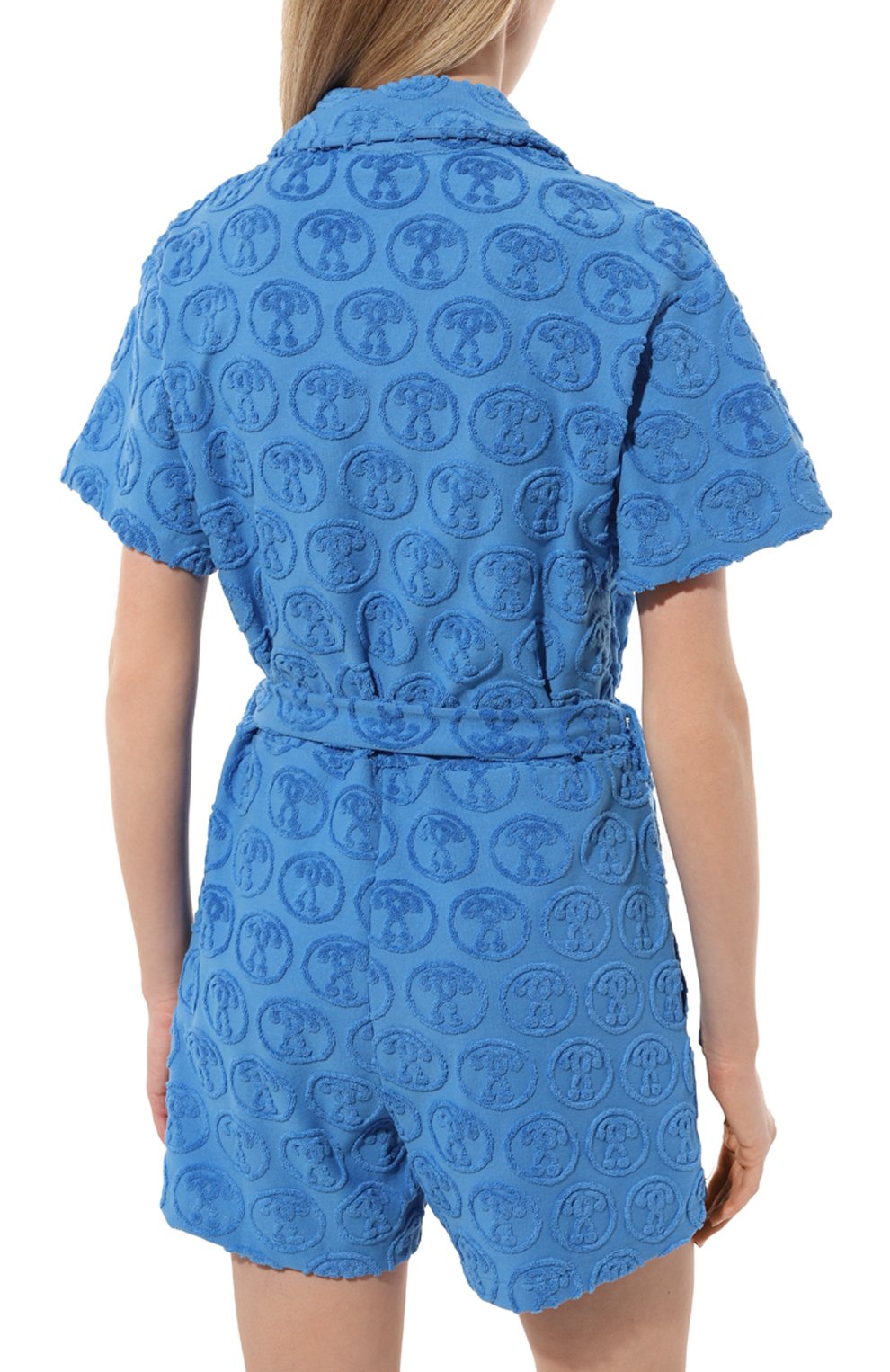 Хлопковый комбинезон MOSCHINO голубого цвета по цене 26150 руб., арт. A2607/9406, фото 4 Хлопковый комбинезон MOSCHINO, арт. A2607/9406, фото 4