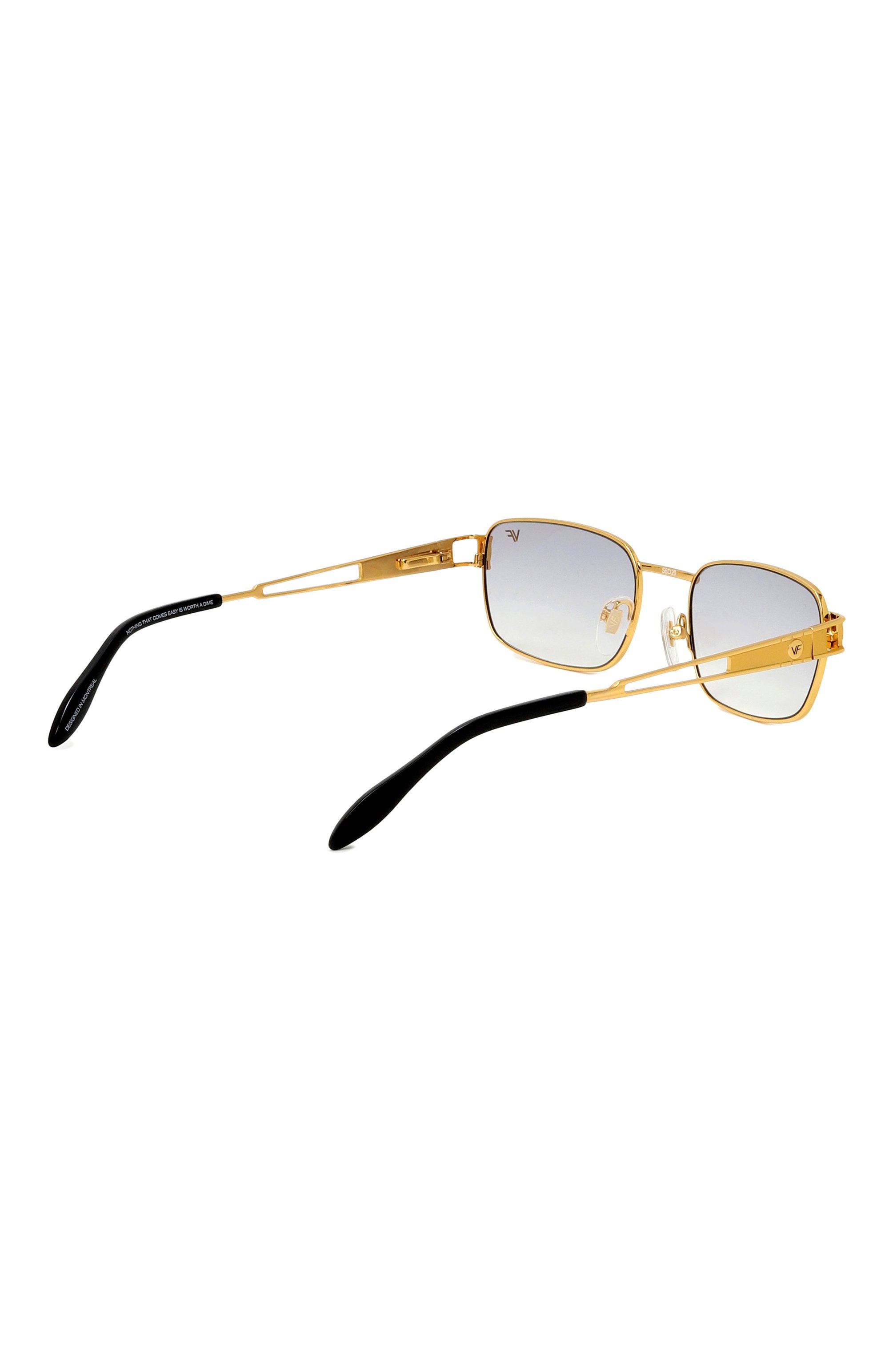 Солнцезащитные очки VINTAGE FRAMES серого цвета по цене 32050 руб., арт. DIME 24KT YELL0W G0LD/CHARC0AL, фото 5 Солнцезащитные очки VINTAGE FRAMES, арт. DIME 24KT YELL0W G0LD/CHARC0AL, фото 5