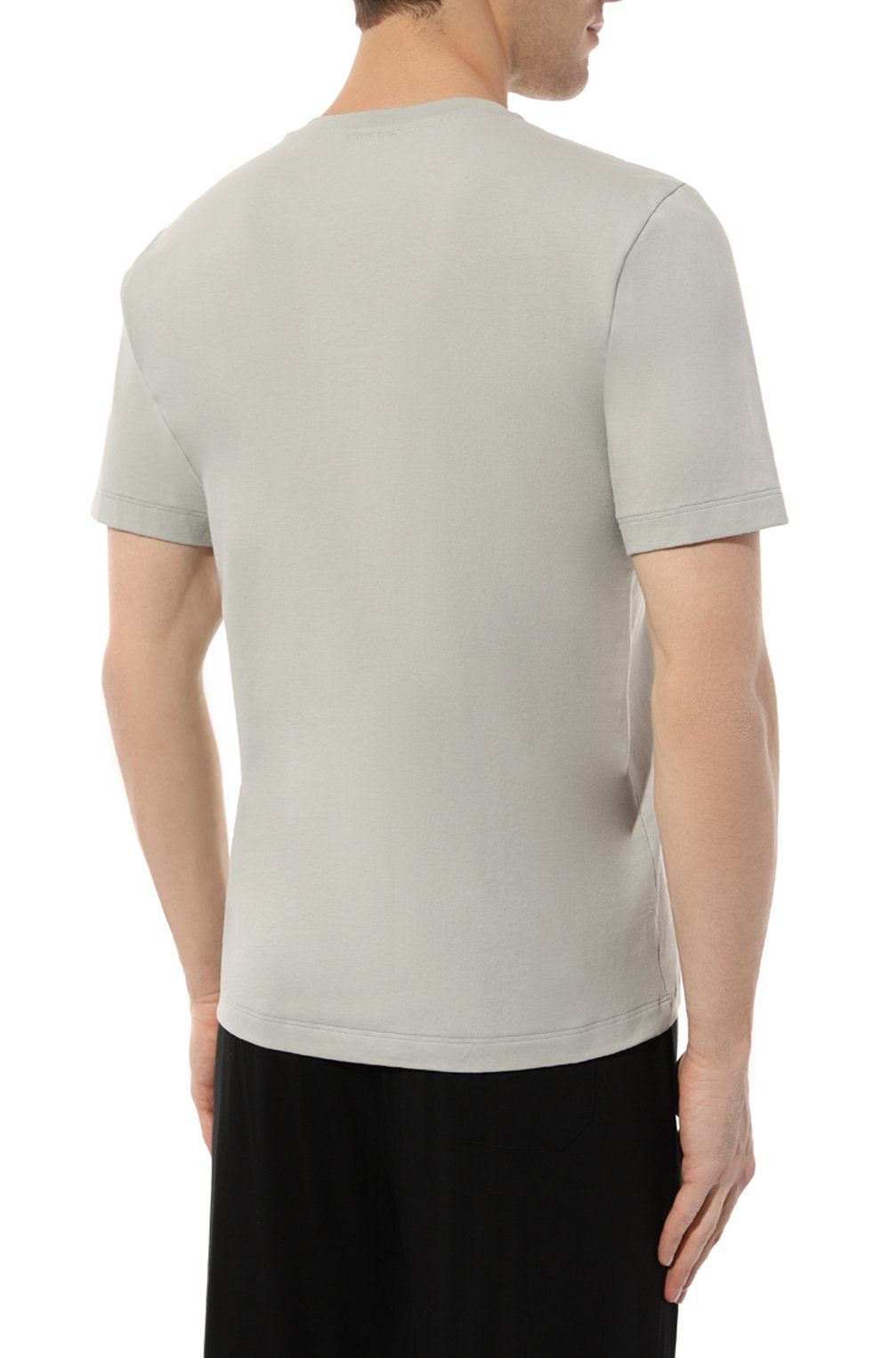 Хлопковая футболка HANRO светло-серого цвета по цене 9270 руб., арт. 075051, фото 4 Хлопковая футболка HANRO, арт. 075051, фото 4