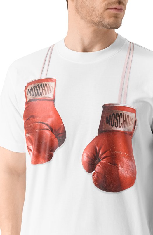 Хлопковая футболка Moschino A0723/0241 Белый  A0723/0241 Фото 5