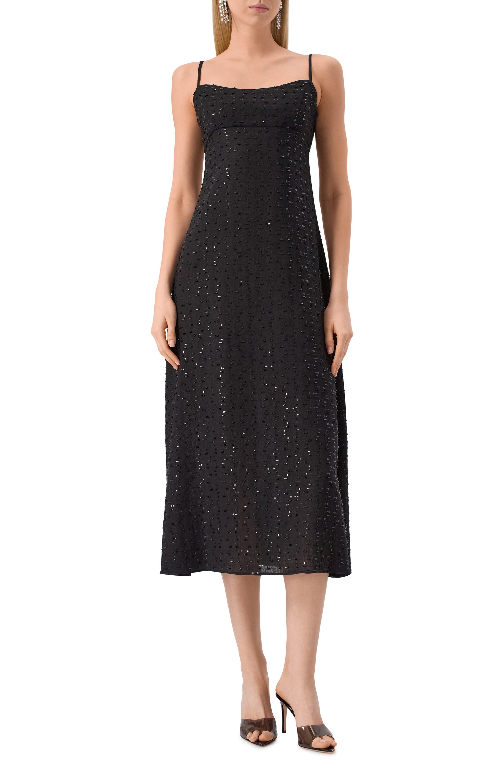 Льняное платье с отделкой пайетками LESYANEBO, арт. LN06H-1012_TEXA, фото 3