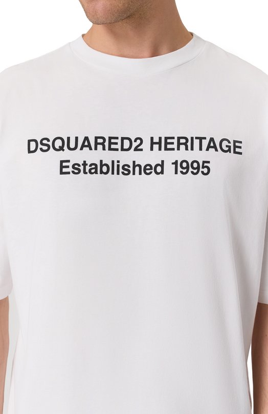 Хлопковая футболка Dsquared2 S74GD1456/D20020 Белый  S74GD1456/D20020 Фото 5