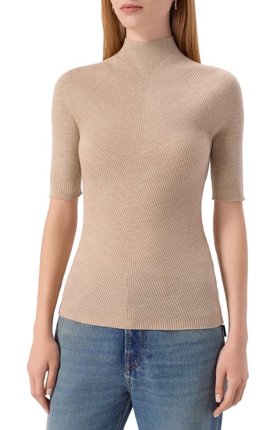 Шерстяной пуловер BOSS бежевого цвета по цене 18350 руб., арт. 50542885, фото 3 Шерстяной пуловер BOSS, арт. 50542885, фото 3