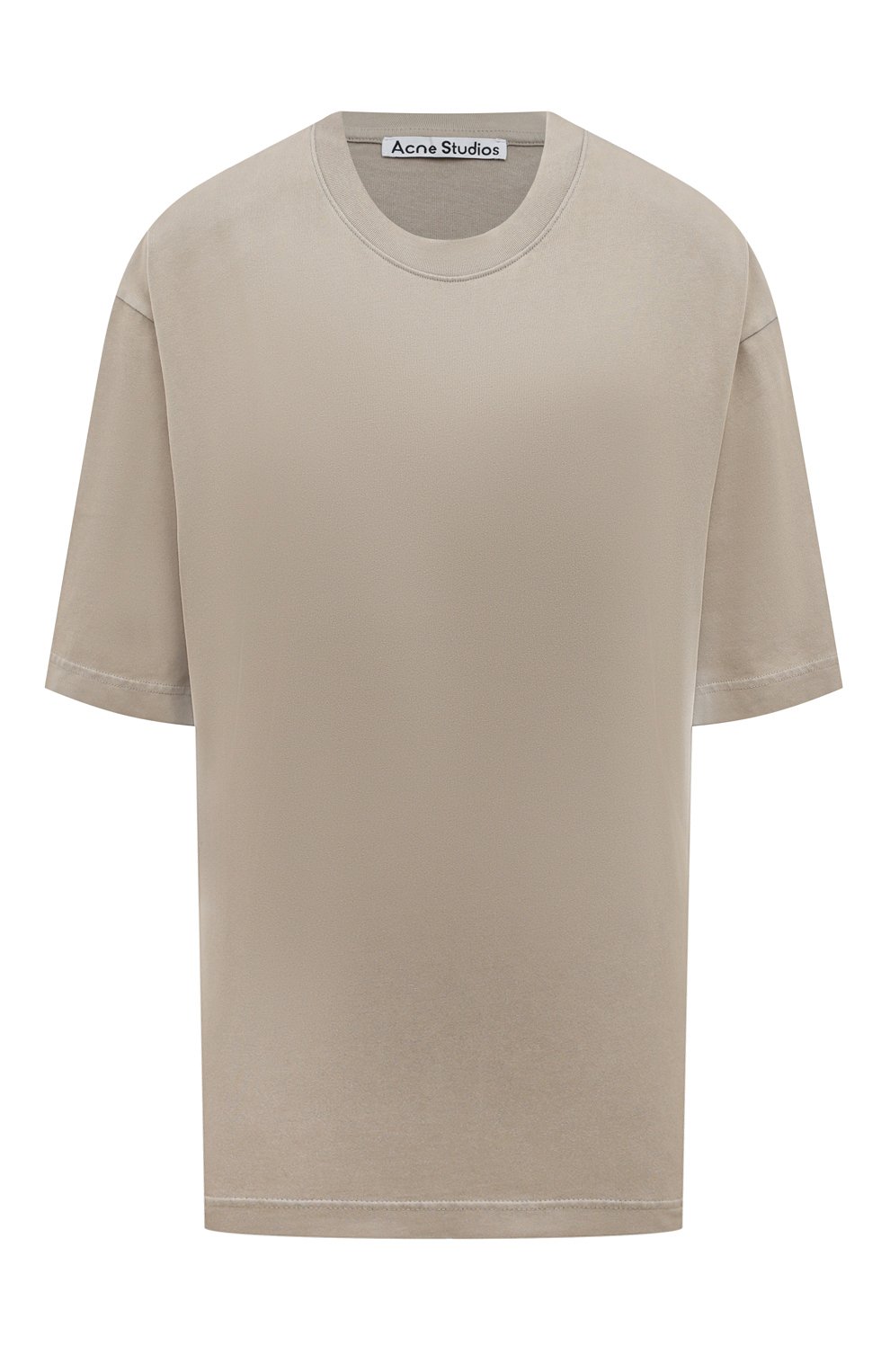 Хлопковая футболка ACNE STUDIOS бежевого цвета по цене 38550 руб., арт. FN-UX-TSHI000018, фото 1 Хлопковая футболка ACNE STUDIOS, арт. FN-UX-TSHI000018, фото 1