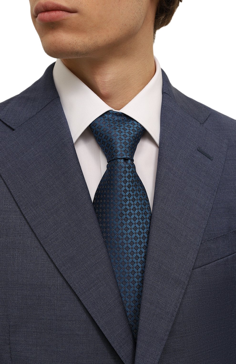 Шелковый галстук STEFANO RICCI синего цвета по цене 35250 руб., арт. CCX/54015, фото 2 Шелковый галстук STEFANO RICCI, арт. CCX/54015, фото 2