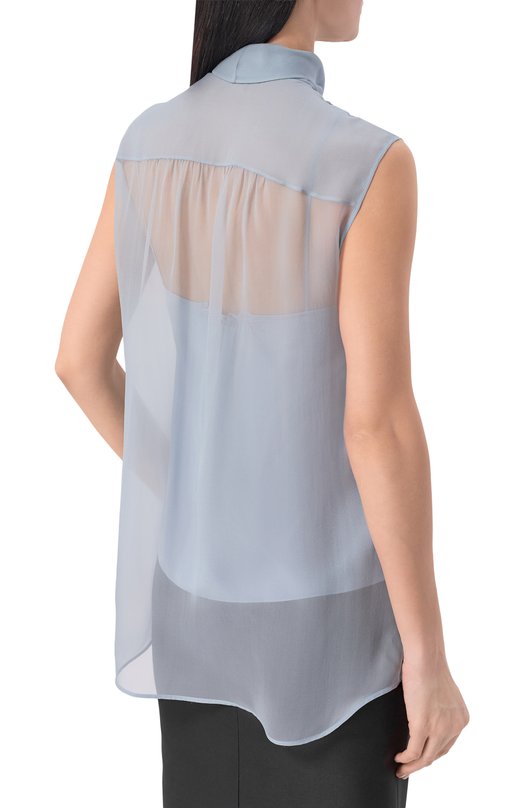 Шелковая блузка MVST M26.2PW.B018/F136 CHIFF0N Голубой  M26.2PW.B018/F136 CHIFF0N Фото 4