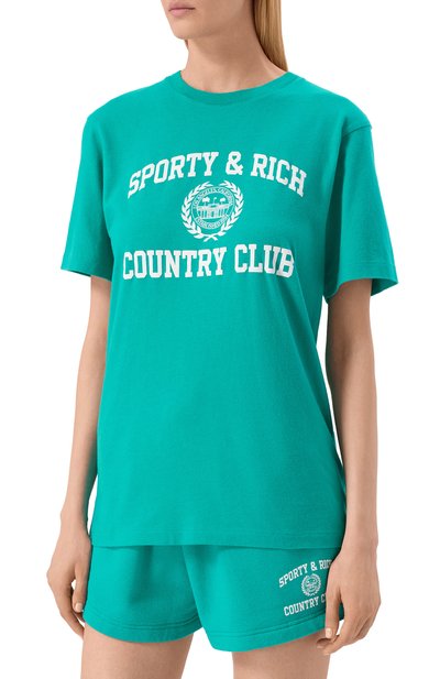 Хлопковая футболка SPORTY AND RICH, арт. T0089625218GR37, фото 3