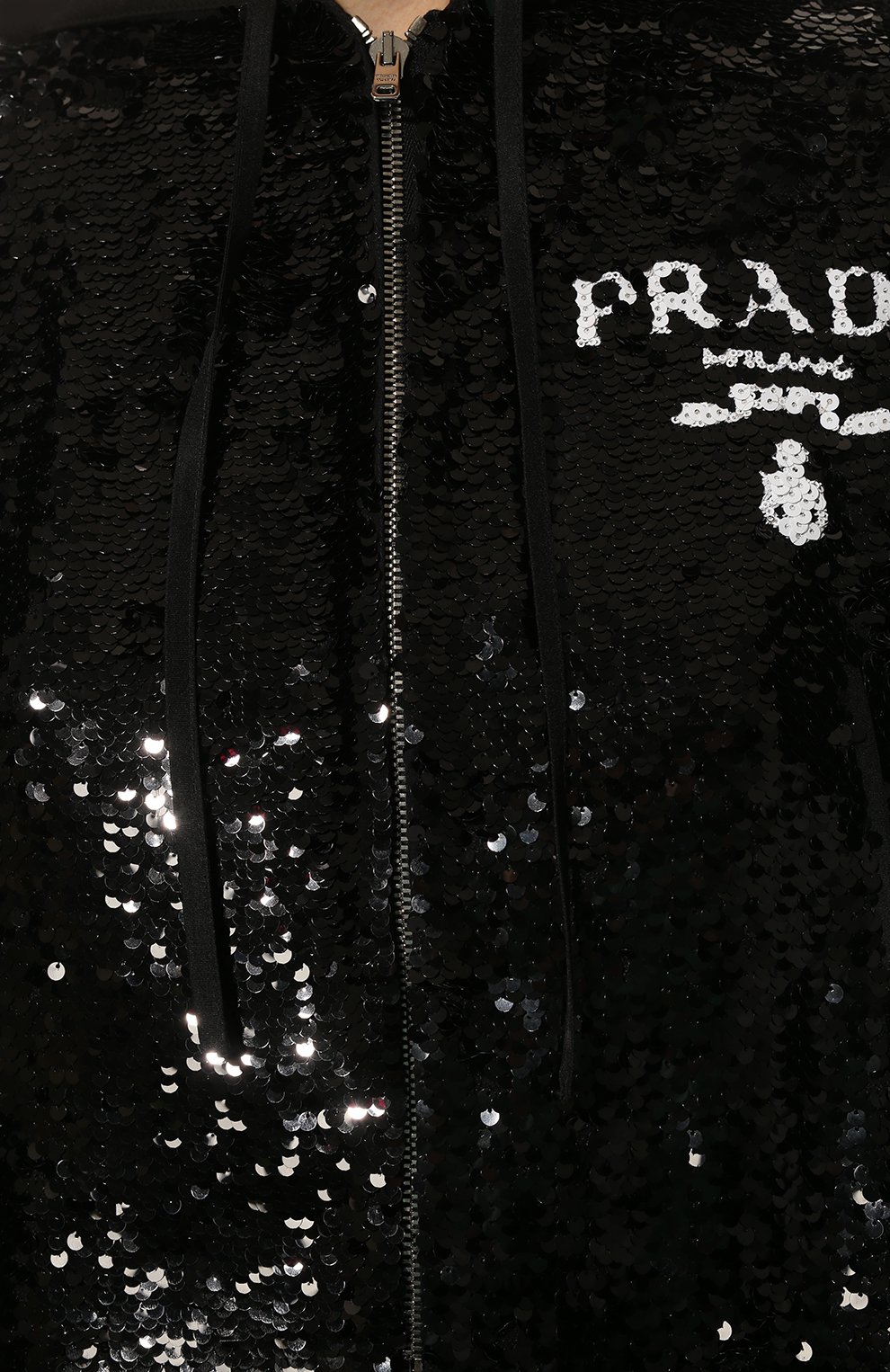 Шелковый кардиган с отделкой пайетками PRADA, арт. P509MR-1Z5F-F0002-221, фото 5