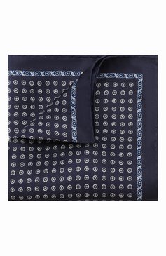 Мужской комплект из шелковых галстука и платка LANVIN темно-синего цвета, арт. 4162/TIE SET | Фото 4 (Материал: Текстиль, Шелк; Нос: Не проставлено)