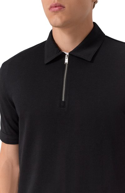 Поло из лиоцелла и хлопка BOSS черного цвета по цене 19950 руб., арт. 50544091, фото 5 Поло из лиоцелла и хлопка BOSS, арт. 50544091, фото 5