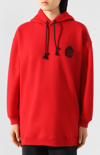 Хлопковое худи ACNE STUDIOS красного цвета по цене 30800 руб., арт. AI0048, фото 3 Хлопковое худи ACNE STUDIOS, арт. AI0048, фото 3