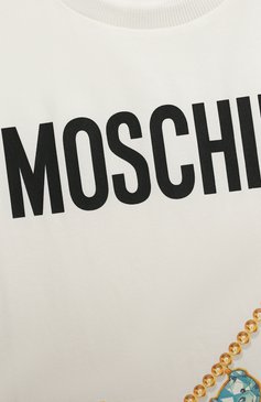 Детский комплект из футболки и легинсов MOSCHINO черно-белого цвета, арт. HAG00F/LBBD4/4-8 | Фото 6 (Тематический товар: Teddy Bear; Материал сплава: Проставлено; Кросс-КТ: костюм; Драгоценные камни: Проставлено; Ростовка одежда: 5 лет | 110 см, 8 лет | 128 см, 4 года | 104 см, 6 лет | 116 см)