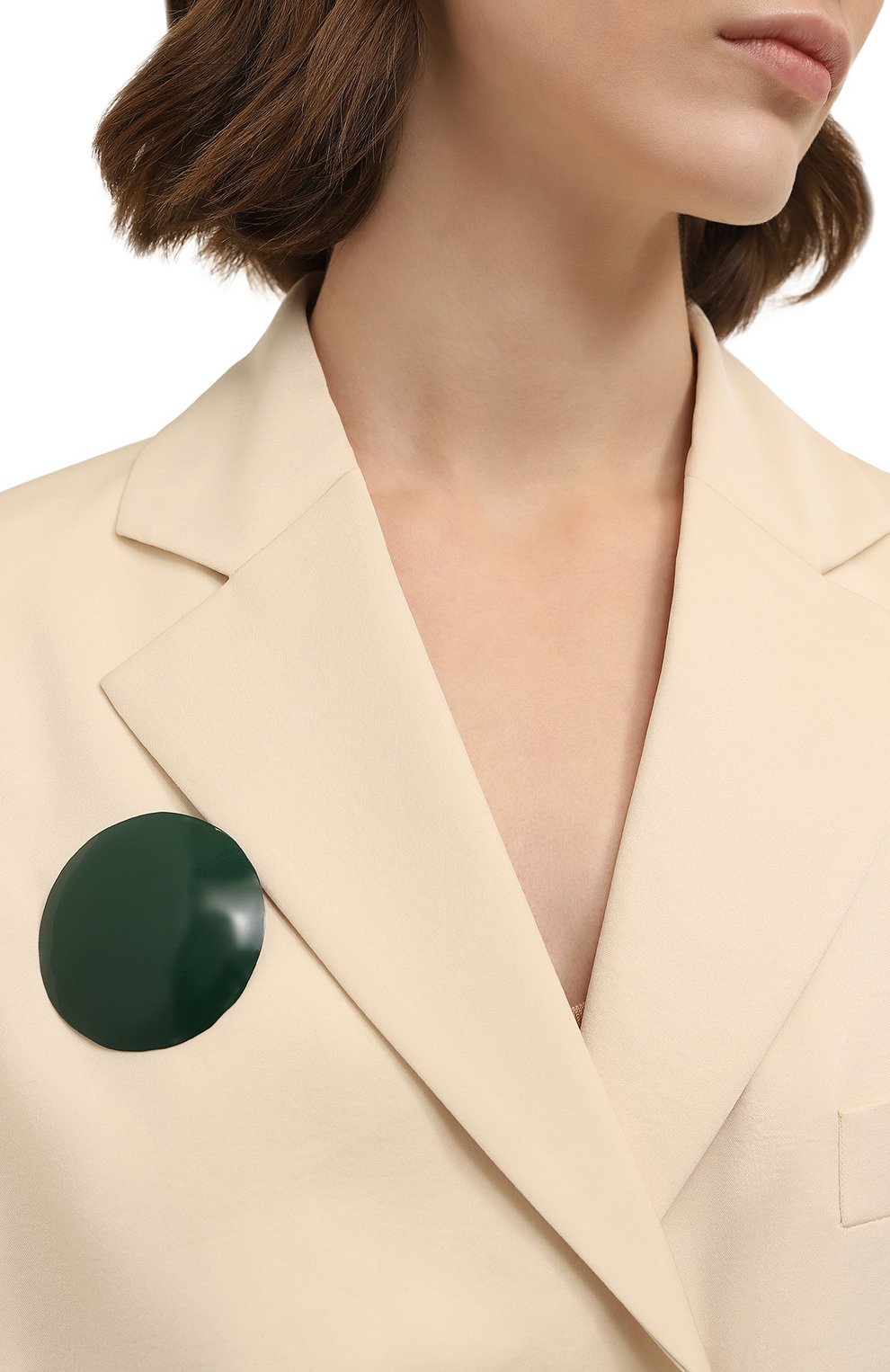 Брошь JIL SANDER темно-зеленого цвета по цене 48650 руб., арт. J11VK0007 P4881, фото 2 Брошь JIL SANDER, арт. J11VK0007 P4881, фото 2