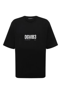 Мужская хлопковая футболка dgvib3 DOLCE & GABBANA черного цвета, арт. G8PB8T/G7K3F | Фото 1 (Драгоценные камни: Проставлено; Материал внешний: Хлопок; Рукава: Короткие, 3/4; Длина (для топов): Стандартные; Материал сплава: Проставлено; Принт: С принтом; Стили: Спорт-шик)