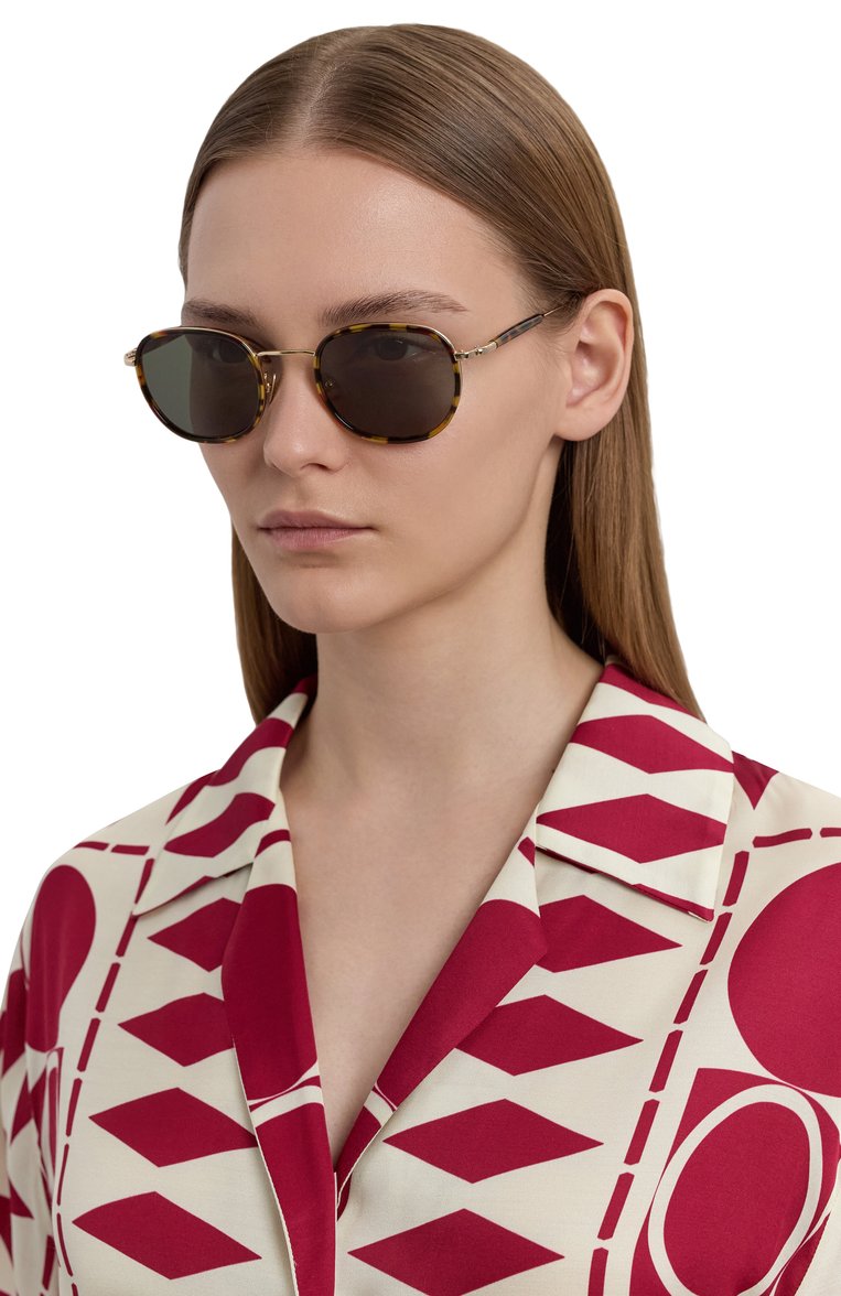 Женские солнцезащитные очки MOSCOT зеленого цвета, арт. M0SHA SUN T0RT0ISE/G0LD | Фото 3 (Нос: Не проставлено; Региональные ограничения белый список (Axapta Mercury): Не проставлено; Кросс-КТ: С/з-унисекс; Материал: Металл; Тип очков: С/з; Очки форма: Квадратные; Оптика Гендер: оптика-унисекс)