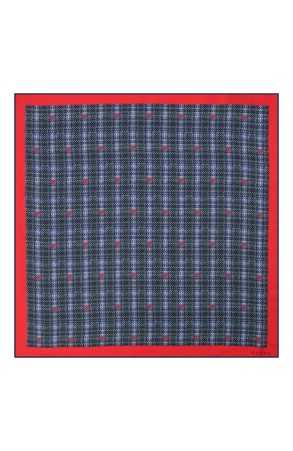 Шелковый платок GUCCI синего цвета по цене 18720 руб., арт. 649644/4G001, фото 3 Шелковый платок GUCCI, арт. 649644/4G001, фото 3