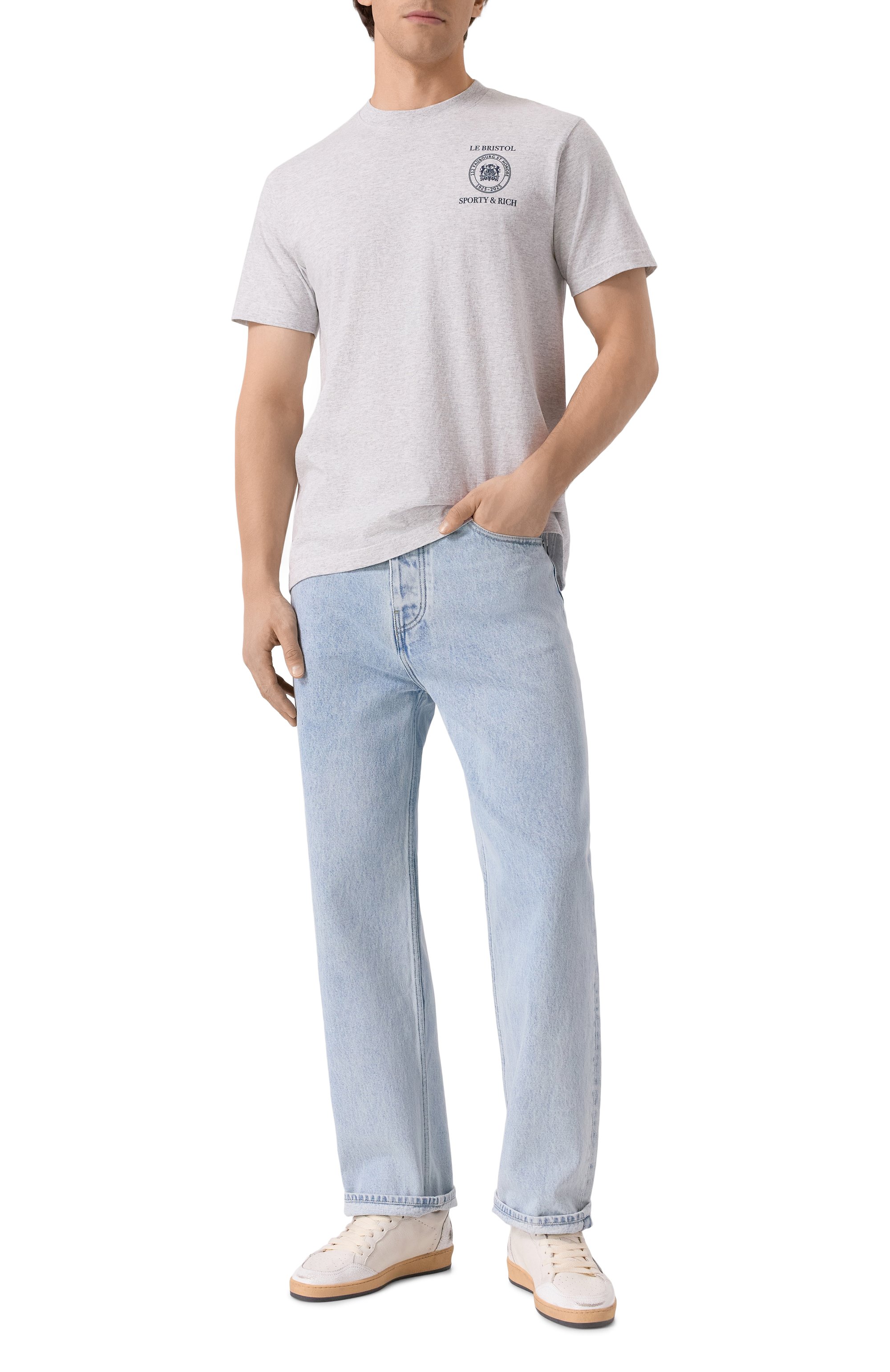 Хлопковая футболка sporty & rich x le bristol paris SPORTY AND RICH, арт. T0043517620GY03, фото 2