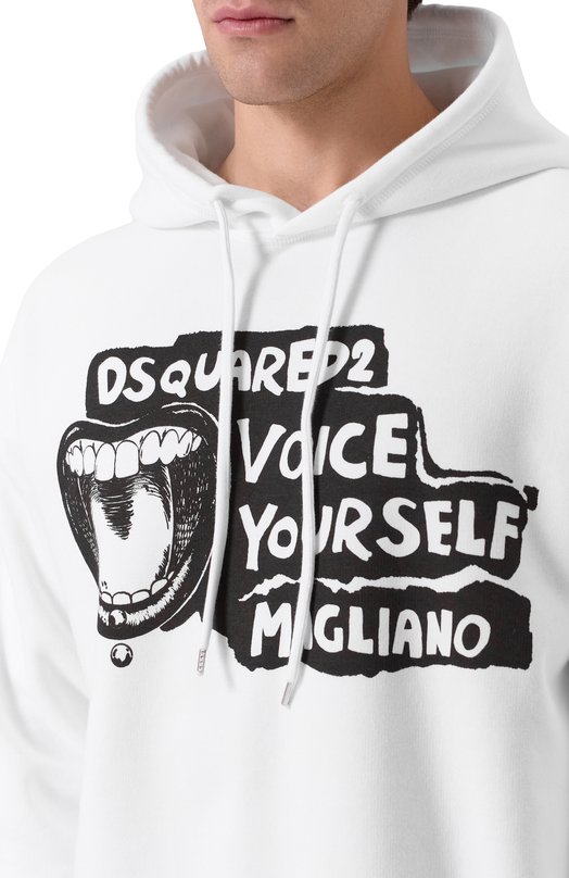 Хлопковое худи Dsquared2 x Magliano Dsquared2 S71GU0753/S25516 Белый  S71GU0753/S25516 Фото 5