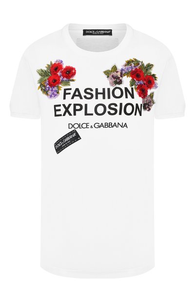 Женская хлопковая футболка DOLCE & GABBANA, арт. F8K74Z/G7RYP
