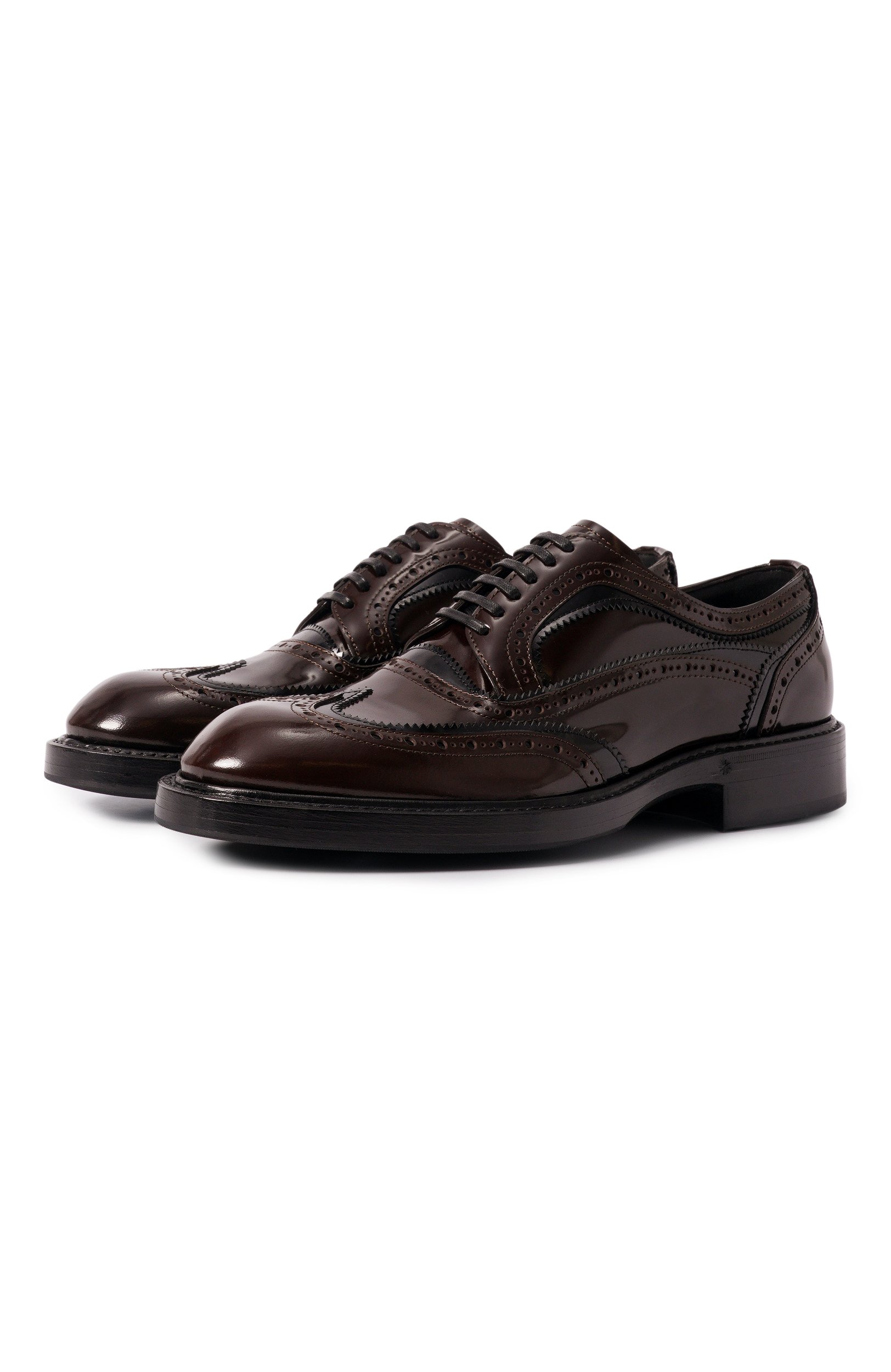 Кожаные дерби gonzaga DOLCE & GABBANA темно-коричневого цвета по цене 155000 руб., арт. A10922/A0792, фото 1 Кожаные дерби gonzaga DOLCE & GABBANA, арт. A10922/A0792, фото 1