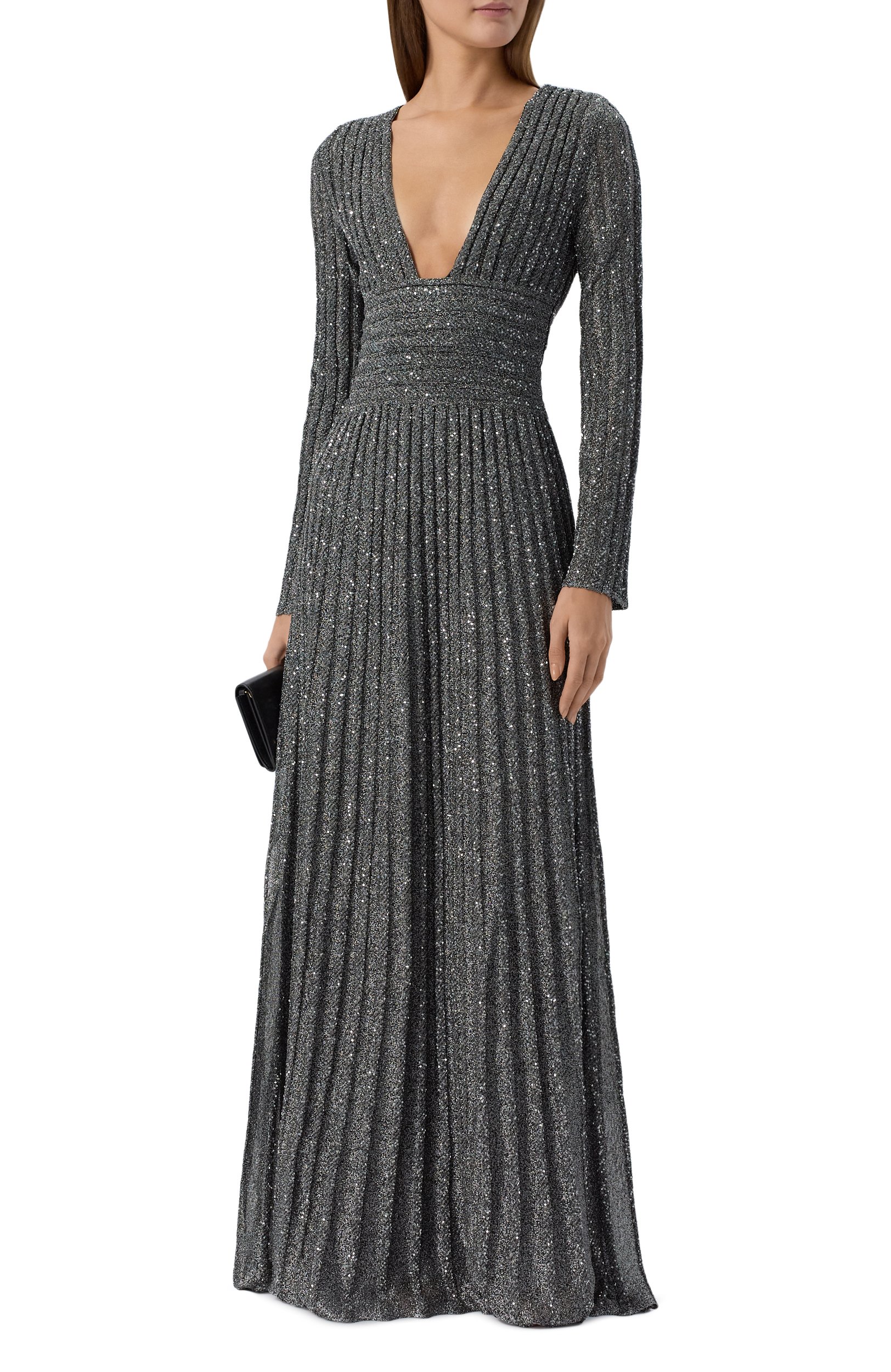 Платье с отделкой пайетками MISSONI серого цвета по цене 357500 руб., арт. DS26WG0N/BK01JB, фото 2 Платье с отделкой пайетками MISSONI, арт. DS26WG0N/BK01JB, фото 2