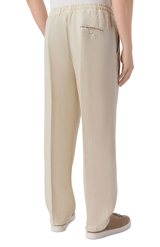 Льняные брюки InLinum PAJAMA/TR0PEA Кремовый  PAJAMA/TR0PEA Фото 4