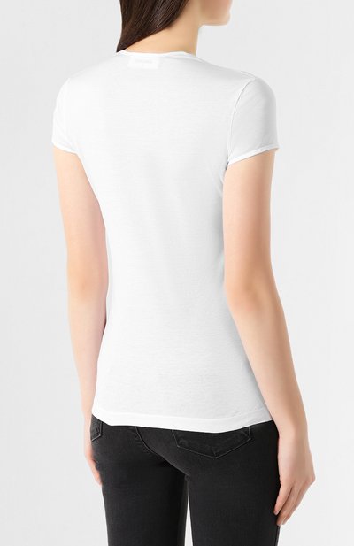 Хлопковая футболка DSQUARED2 белого цвета по цене 18100 руб., арт. S75GD0101/S22427, фото 4 Хлопковая футболка DSQUARED2, арт. S75GD0101/S22427, фото 4