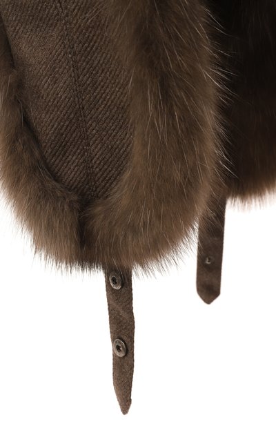 Утепленная шапка-ушанка star с отделкой из соболя BLACK SABLE, арт. BS-24001MG, фото 4