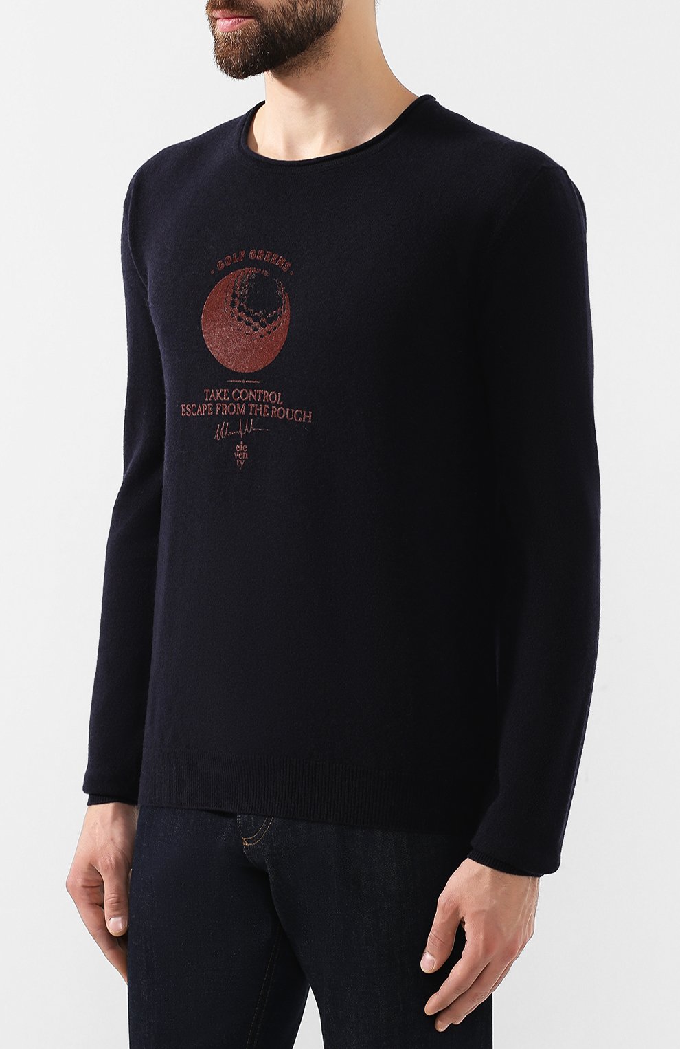 Шерстяной джемпер ELEVENTY PLATINUM синего цвета по цене 22500 руб., арт. 979MA0489 MAG28053, фото 3 Шерстяной джемпер ELEVENTY PLATINUM, арт. 979MA0489 MAG28053, фото 3