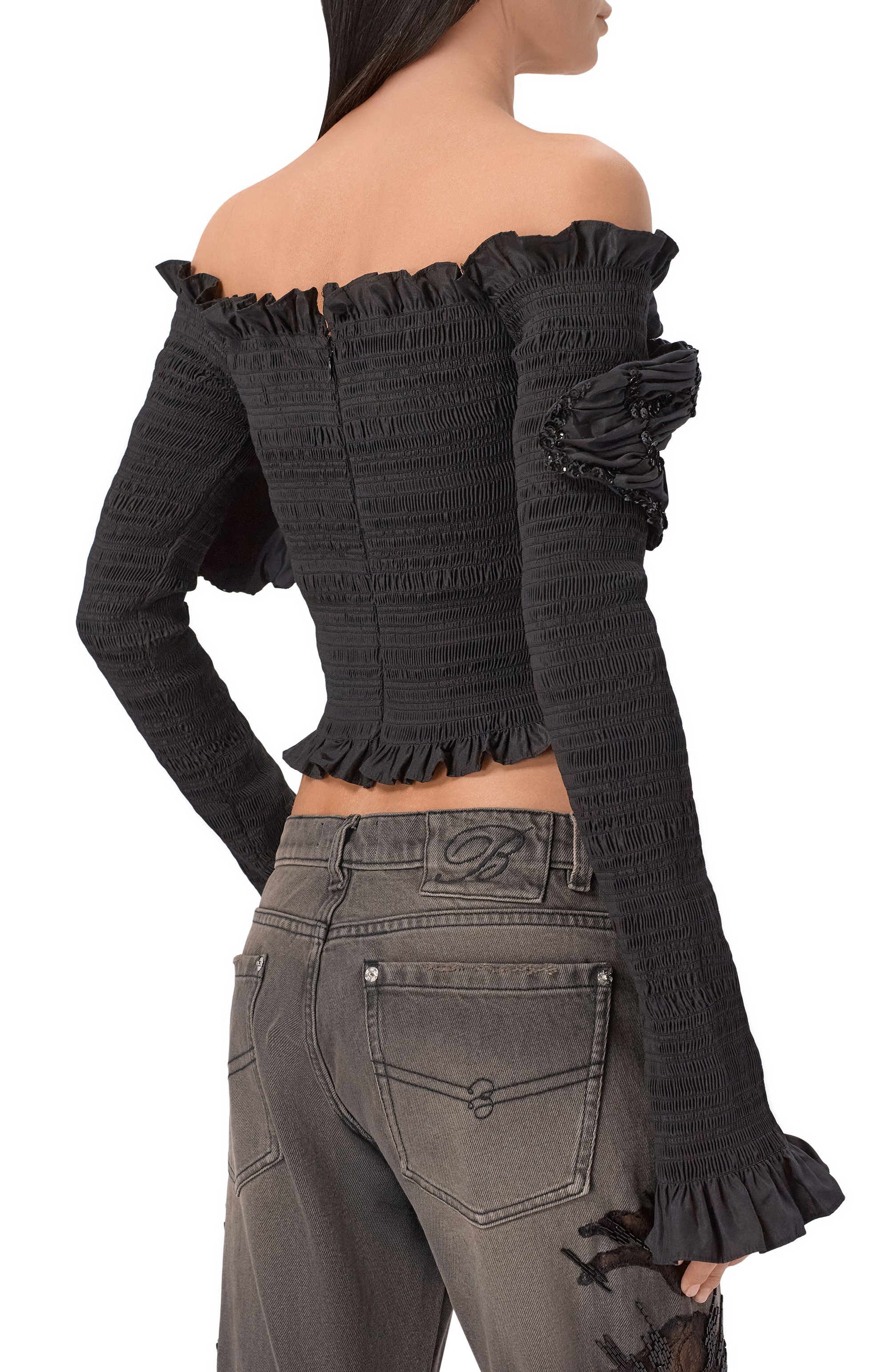 Топ с отделкой пайетками BLUMARINE, арт. 4C244A, фото 4