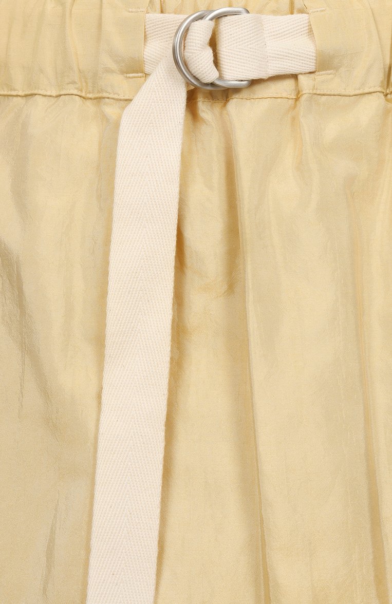 Женская юбка JIL SANDER желтого цвета, арт. J40MA0169-J70003 | Фото 6 (Материал внешний: Синтетический материал, Шелк; Стили: Кэжуэл; Кросс-КТ: костюм; Длина Ж (юбки, платья, шорты): Мини; Автоматизация состава: Проставлено; Автоматизация ТО: Проставлено)