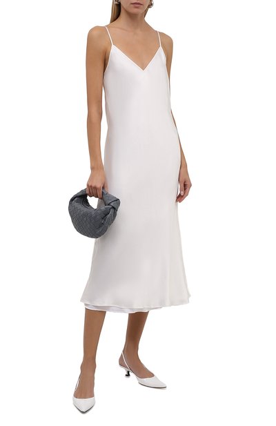 Атласное платье JIL SANDER белого цвета по цене 120500 руб., арт. JSWT506610-WT37030L, фото 2 Атласное платье JIL SANDER, арт. JSWT506610-WT37030L, фото 2