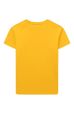 Детское хлопковое платье KENZO желтого цвета, арт. K60210/3-5 | Фото 2 (Материал сплава: Проставлено; Рукава: Короткие; Драгоценные камни: Проставлено; Материал внешний: Хлопок; Случай: Повседневный; Девочки Кросс-КТ: Платье-одежда)