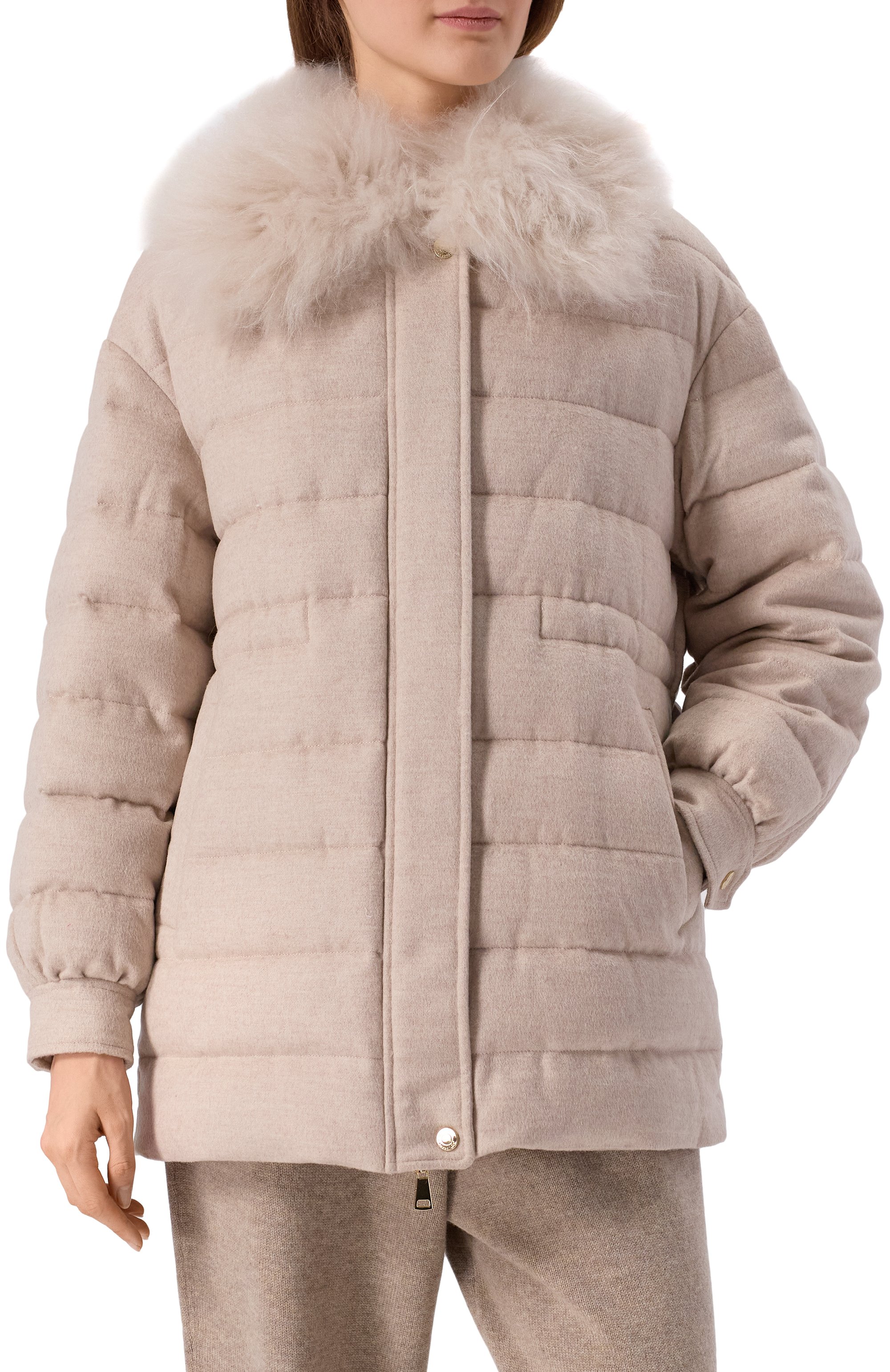 Пуховик из шерсти и кашемира MANZONI24, арт. 25M1568-S0FT0CFE, фото 3