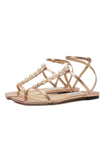 Женские кожаные сандалии amari JIMMY CHOO, арт. AMARI FLAT/AZM