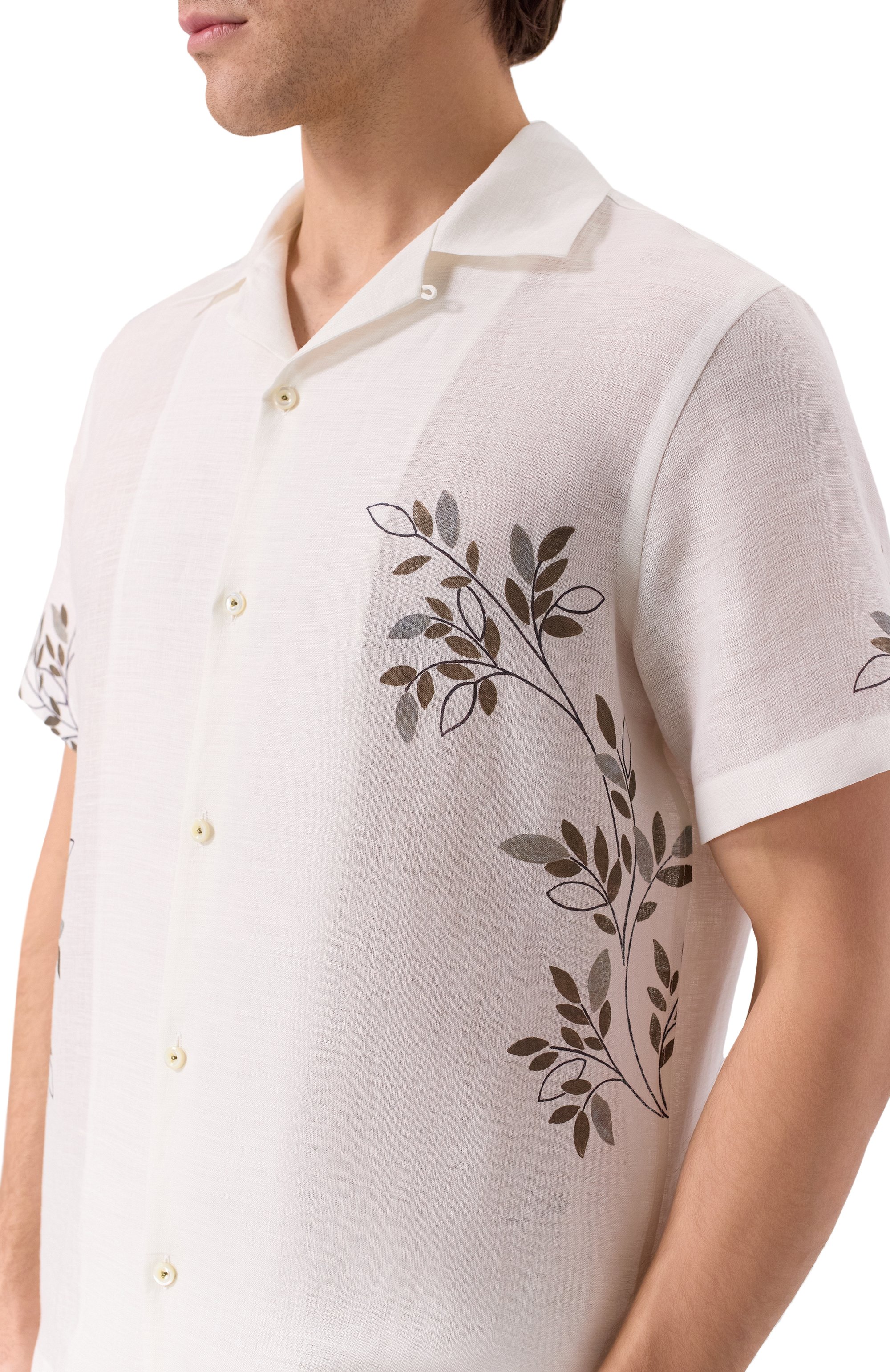 Льняная рубашка VAN LAACK белого цвета по цене 34950 руб., арт. VL-RIDU-S/170549, фото 5 Льняная рубашка VAN LAACK, арт. VL-RIDU-S/170549, фото 5