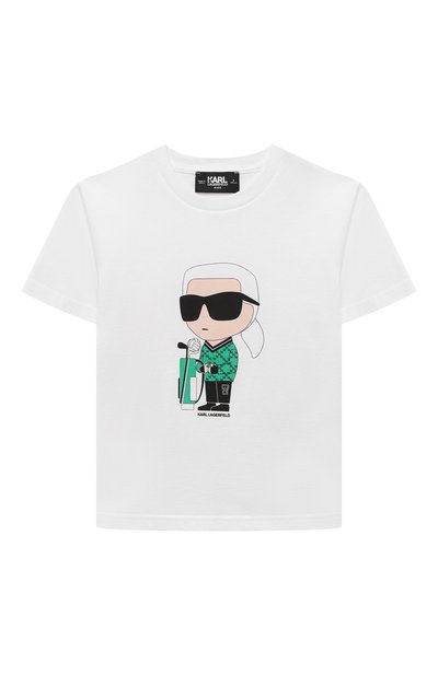 Хлопковая футболка KARL LAGERFELD KIDS, арт. Z30052