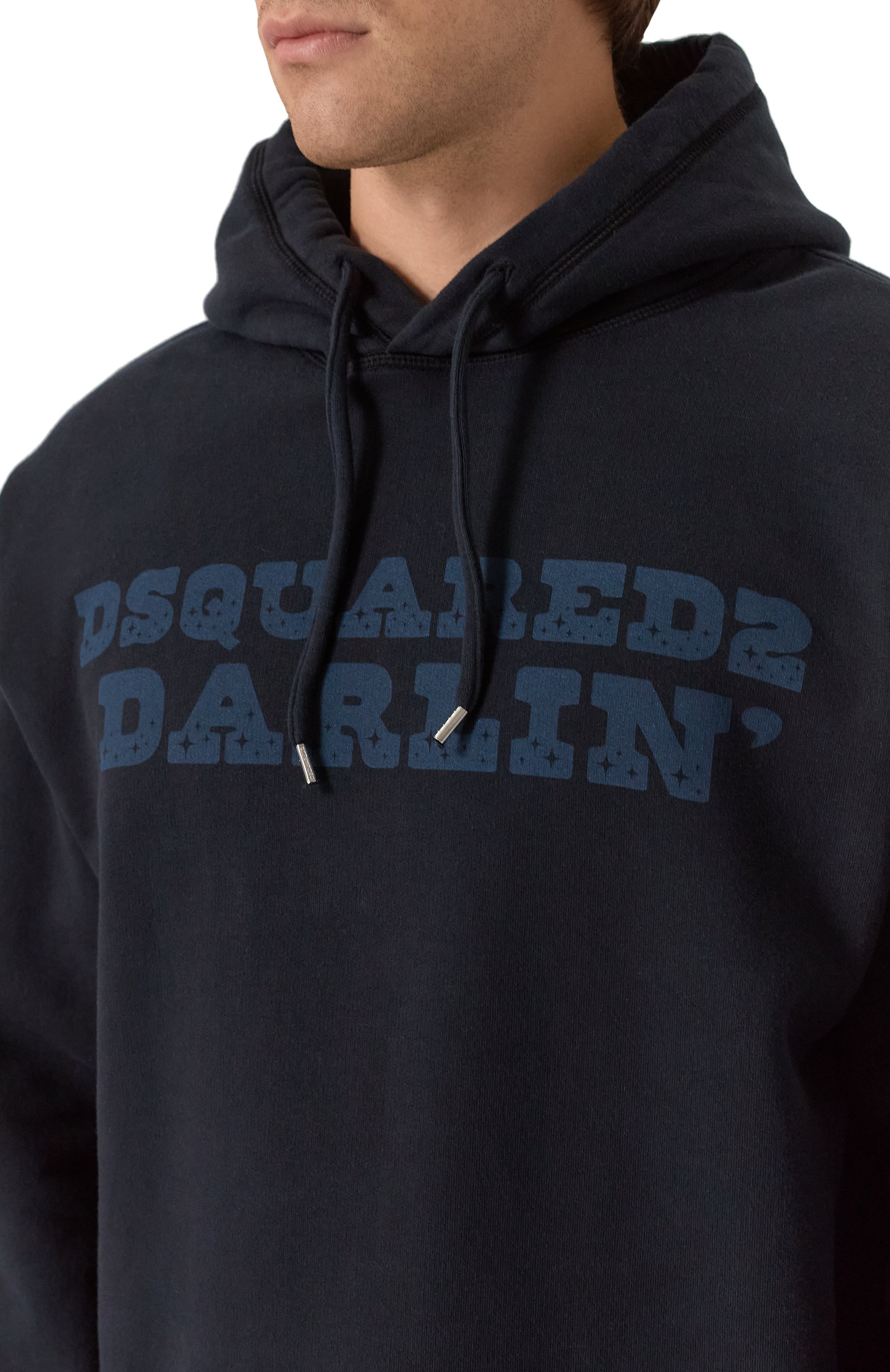 Хлопковое худи DSQUARED2 темно-синего цвета по цене 64000 руб., арт. S71GU0739/S25030, фото 5 Хлопковое худи DSQUARED2, арт. S71GU0739/S25030, фото 5