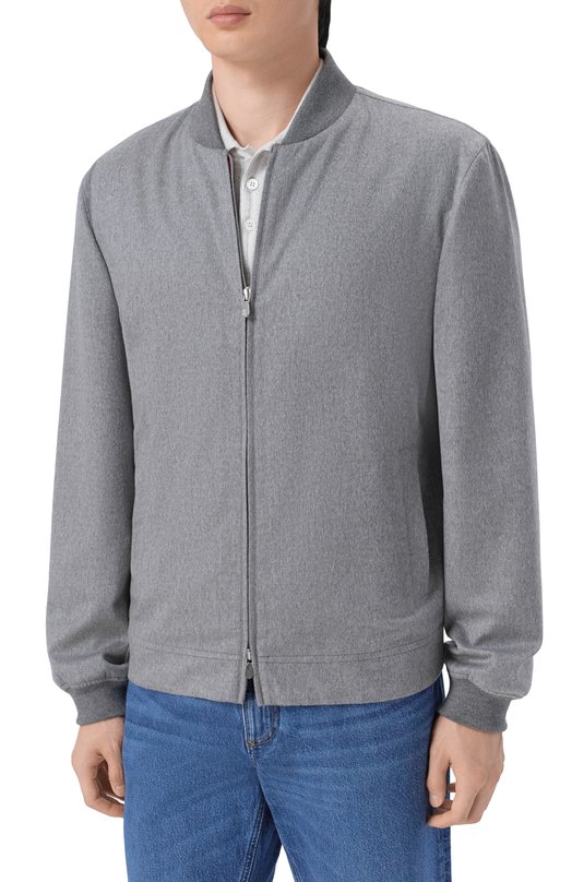 Кашемировый бомбер Brunello Cucinelli MV4216550 Серый  MV4216550 Фото 3